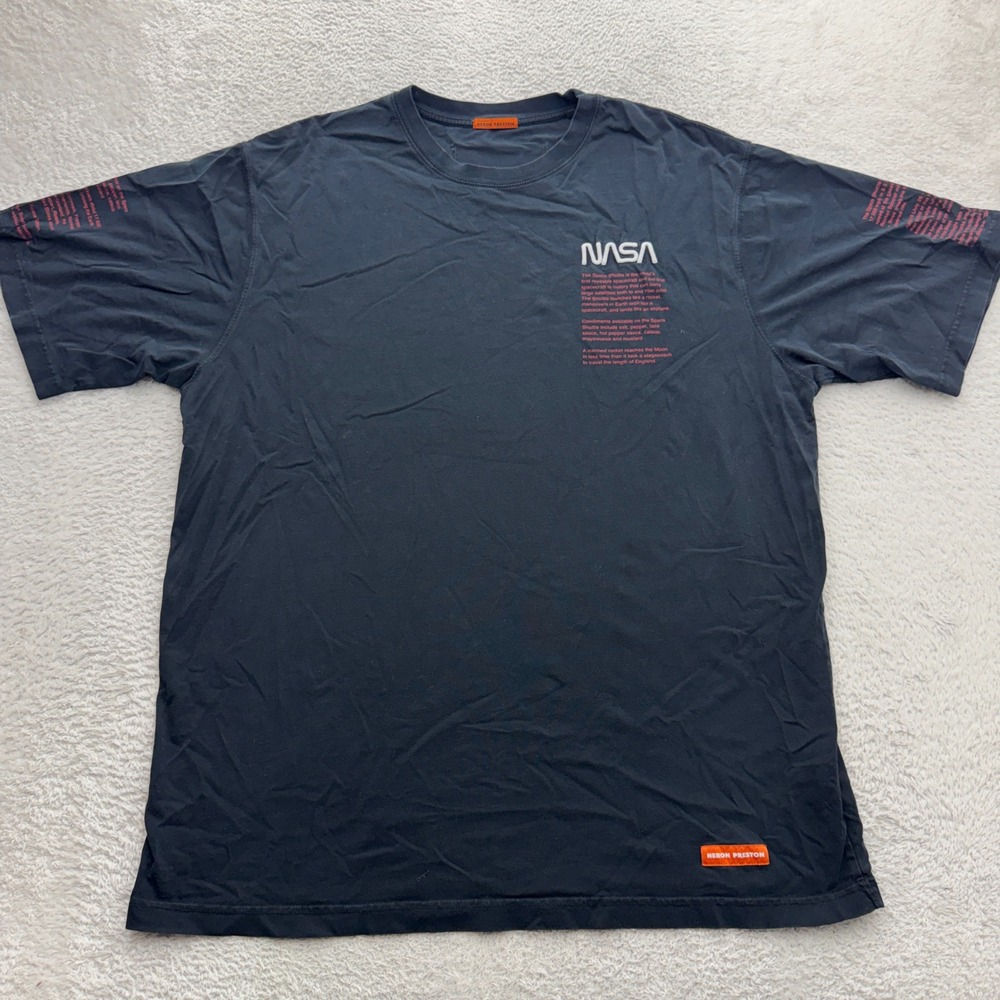 Heron Preston NASA Facts T-Shirt Black XL HMAA001F19760020 Mens Graphic Tee
